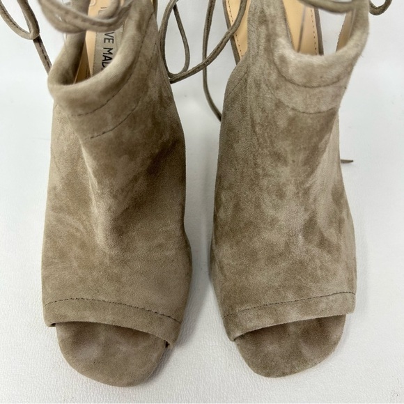 Steve Madden Taupe Sophie Sandals Peep Toe, Tie Up Mule Bootie Size 8.5 - Picture 7 of 12